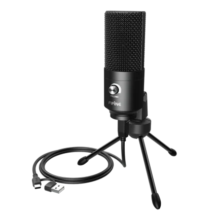 FIFINE K669B USB Condenser Microphone with Tripod Stand