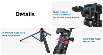 Ulanzi MT-78 Tripod with Cold Shoe Mount 