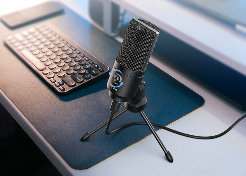 FIFINE K669B USB Condenser Microphone with Tripod Stand
