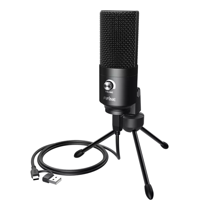 FIFINE K669B USB Condenser Microphone with Tripod Stand