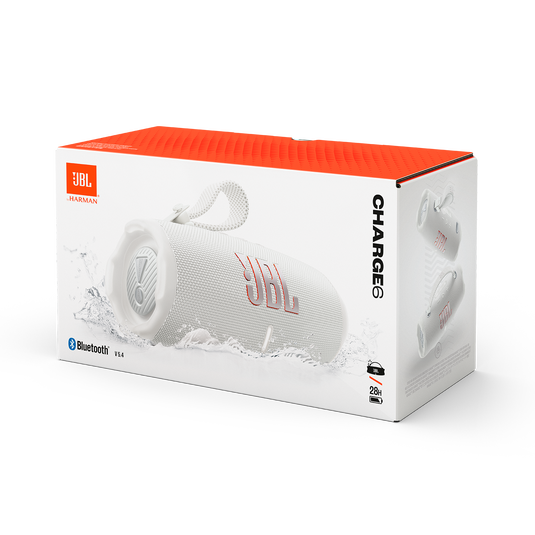 JBL Charge 6 Portable Bluetooth Speaker: White