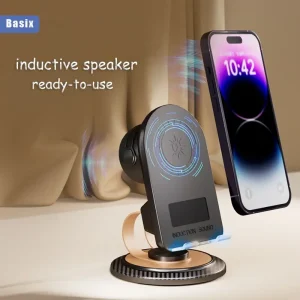 Mobile Phone Holder With Bluetooth And Induction Speaker
