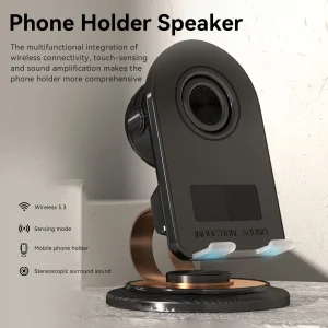 Mobile Phone Holder With Bluetooth And Induction Speaker
