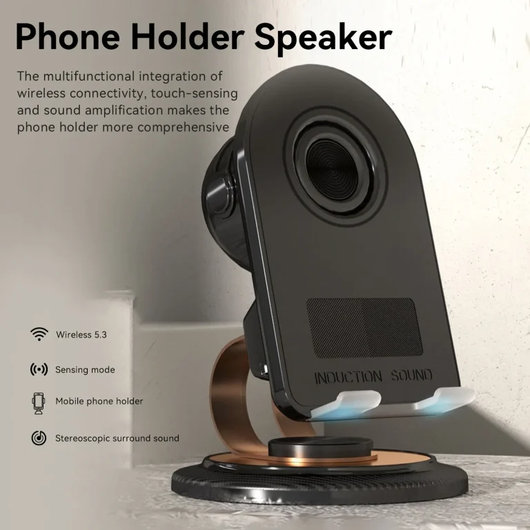 Mobile Phone Holder With Bluetooth And Induction Speaker