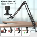 Fifine T683 USB Condenser Microphone with Boom Arm Stand