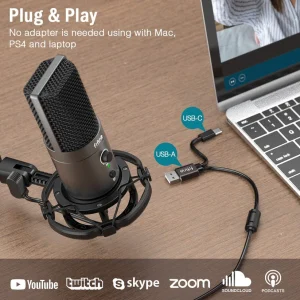 Fifine T683 USB Condenser Microphone with Boom Arm Stand