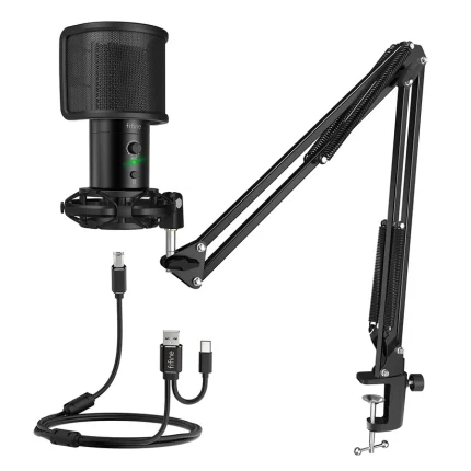 Fifine T683 USB Condenser Microphone with Boom Arm Stand