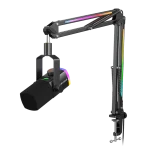 Fifine AmpliGame AM8PROT USB/XLR Dynamic Microphone Kit with RGB Boom Arm Stand
