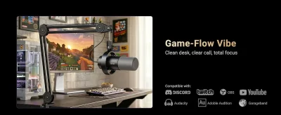 Fifine AmpliTank K688T USB/XLR Dynamic Microphone with Boom Arm Stand 1 FIFINE AmpliTank K688T USB/XLR Dynamic Microphone with Boom Arm Stand
