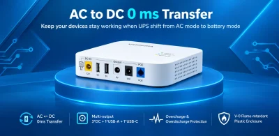 Marsriva KP4 Smart Mini DC UPS 10000mAh