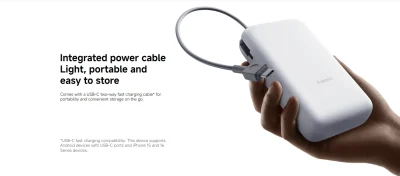 Xiaomi 20000mAh Power Bank 22.5W Integrated Cable
